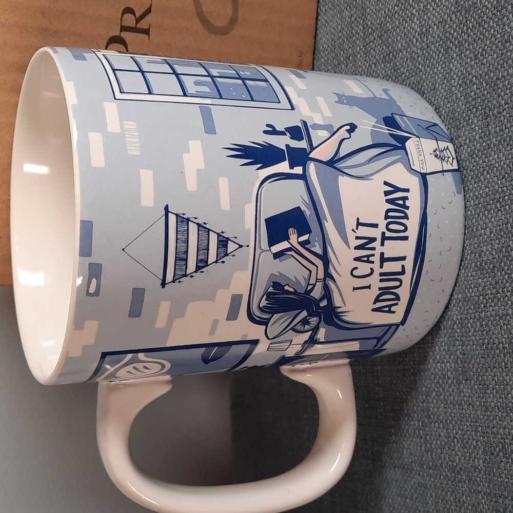 Mug Coffee Cocoa Tea Ceramic 20oz Cup Can't Adult Today Cat Lady Relaxing Fun
